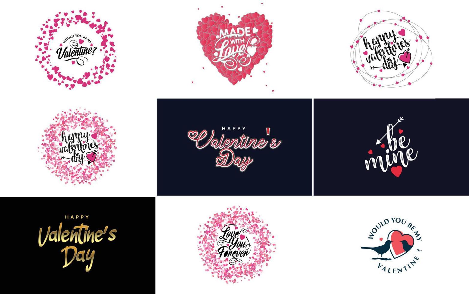 Be My Valentine lettering with a heart design. suitable for use in Valentine's Day cards and invitations vector