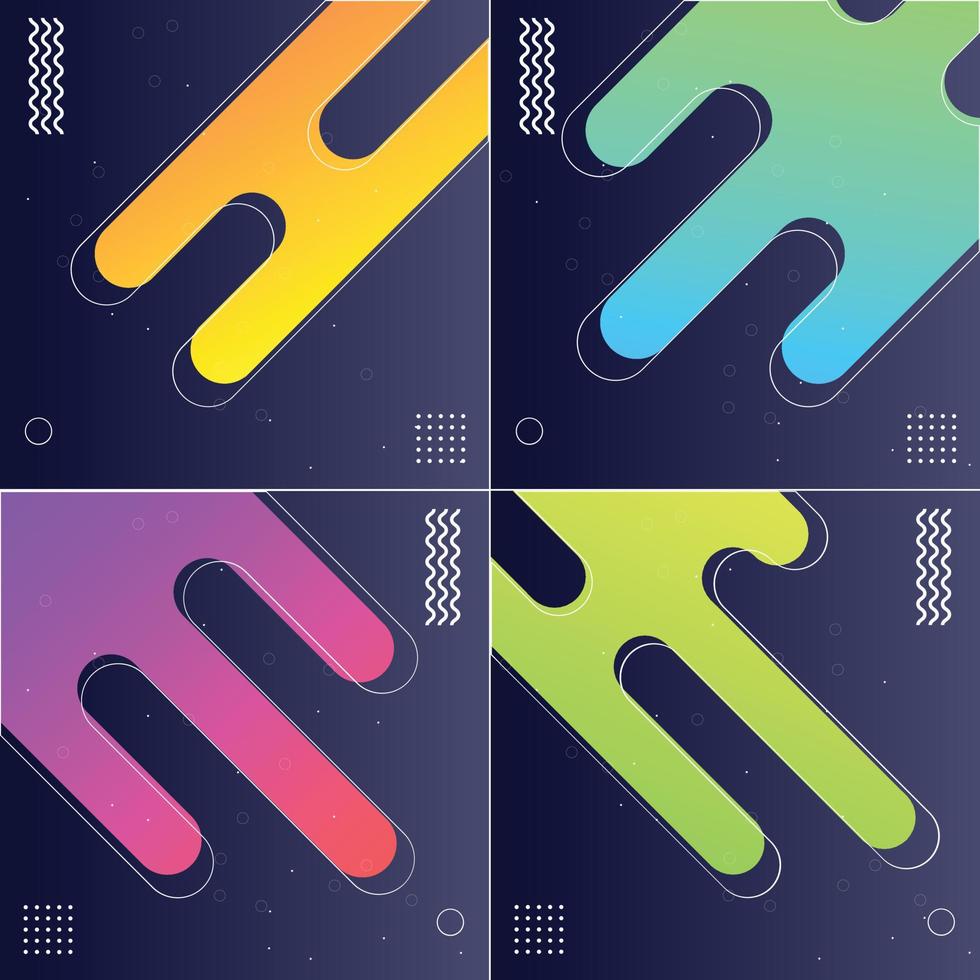 Pack of 4 Cool and Modern Abstract Gradient Shape Backgrounds vector