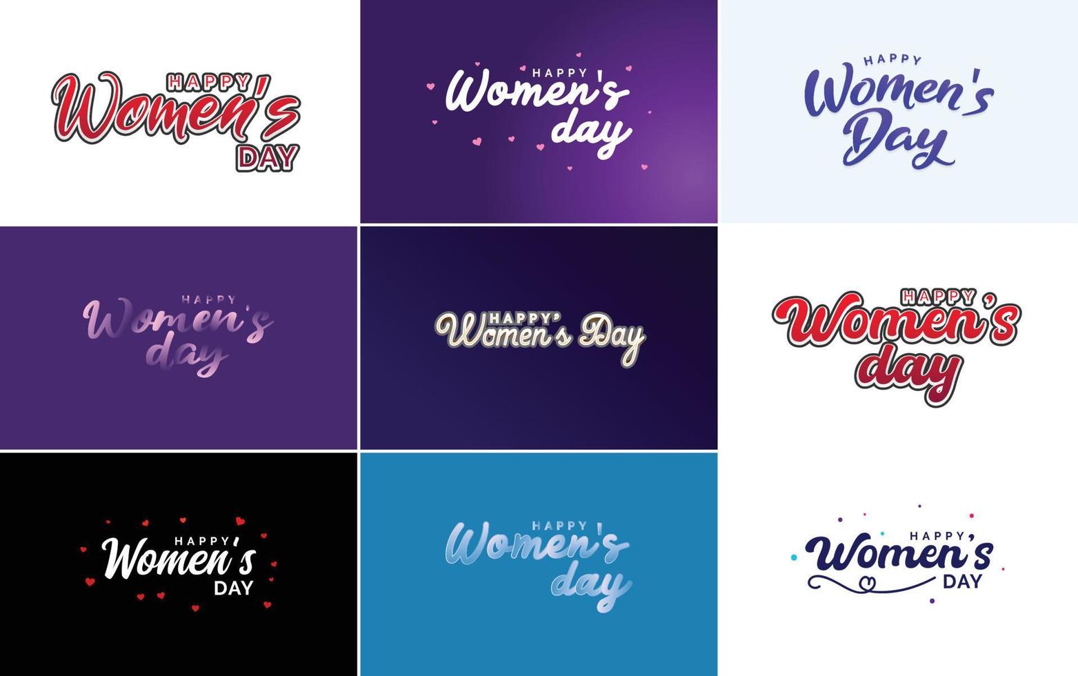 Set of International Women's Day cards with a logo vector