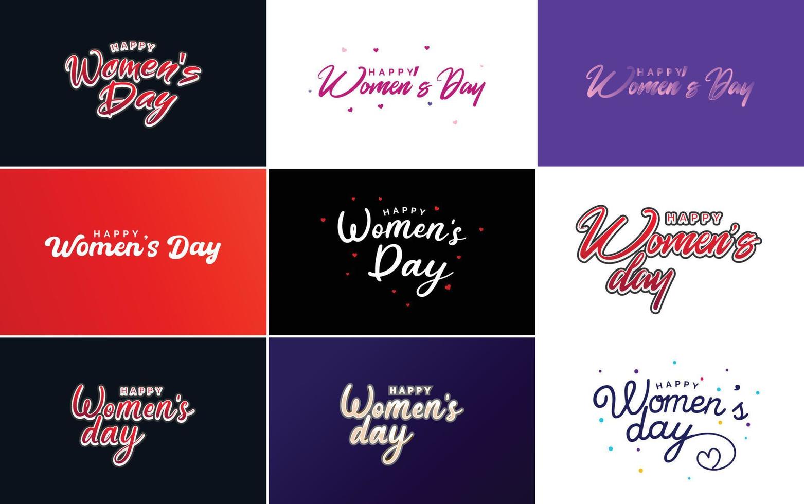 Abstract Happy Women's Day logo with a heart vector design