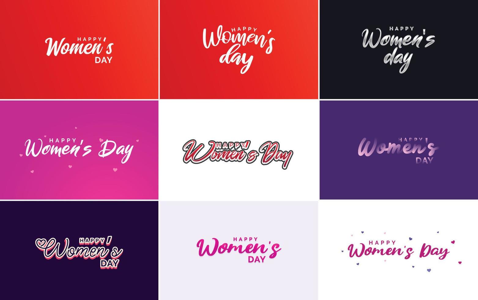 International Women's Day lettering with a love shape suitable for use in cards. invitations. banners. posters. postcards. stickers. and social media posts vector