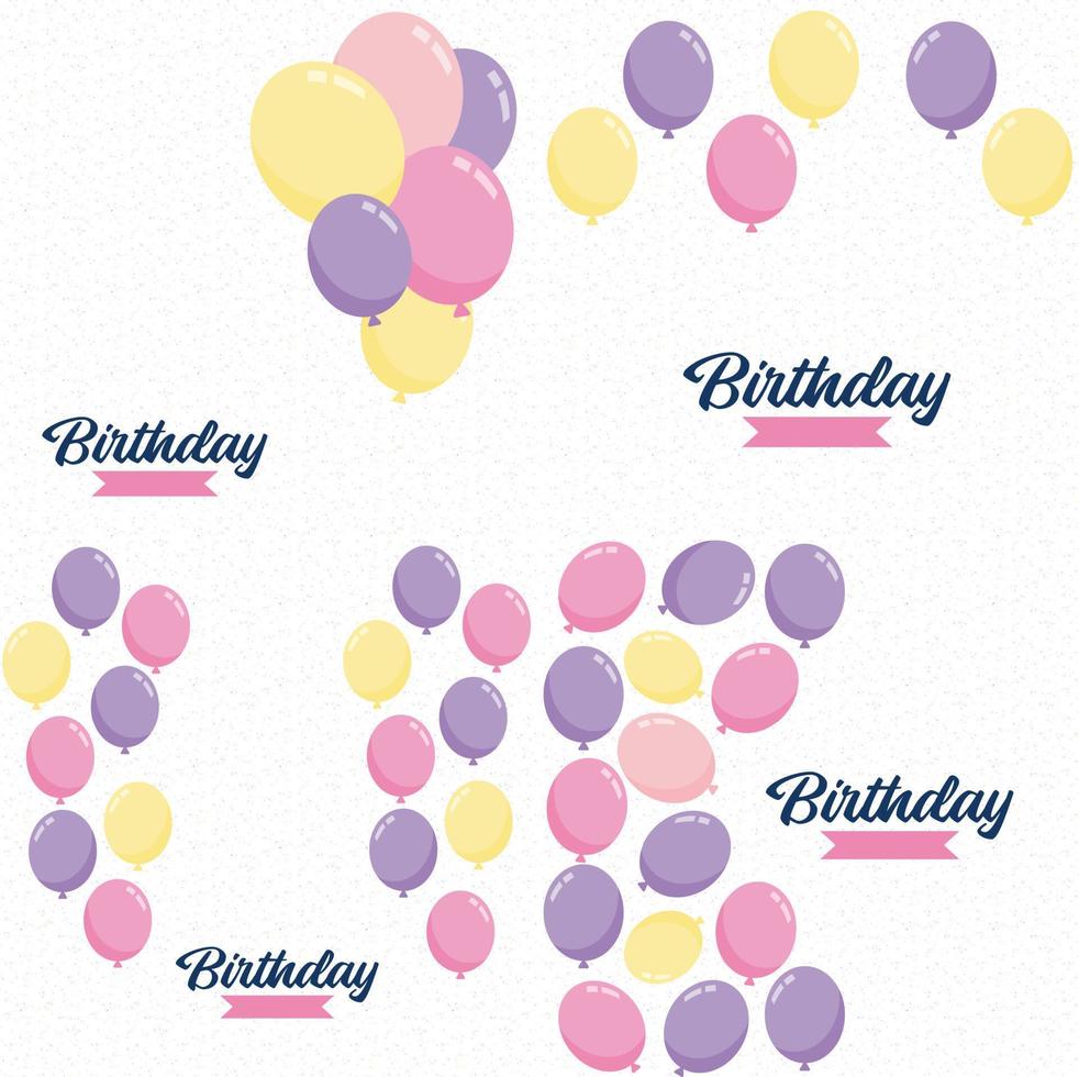 Birthday text with balloons vector