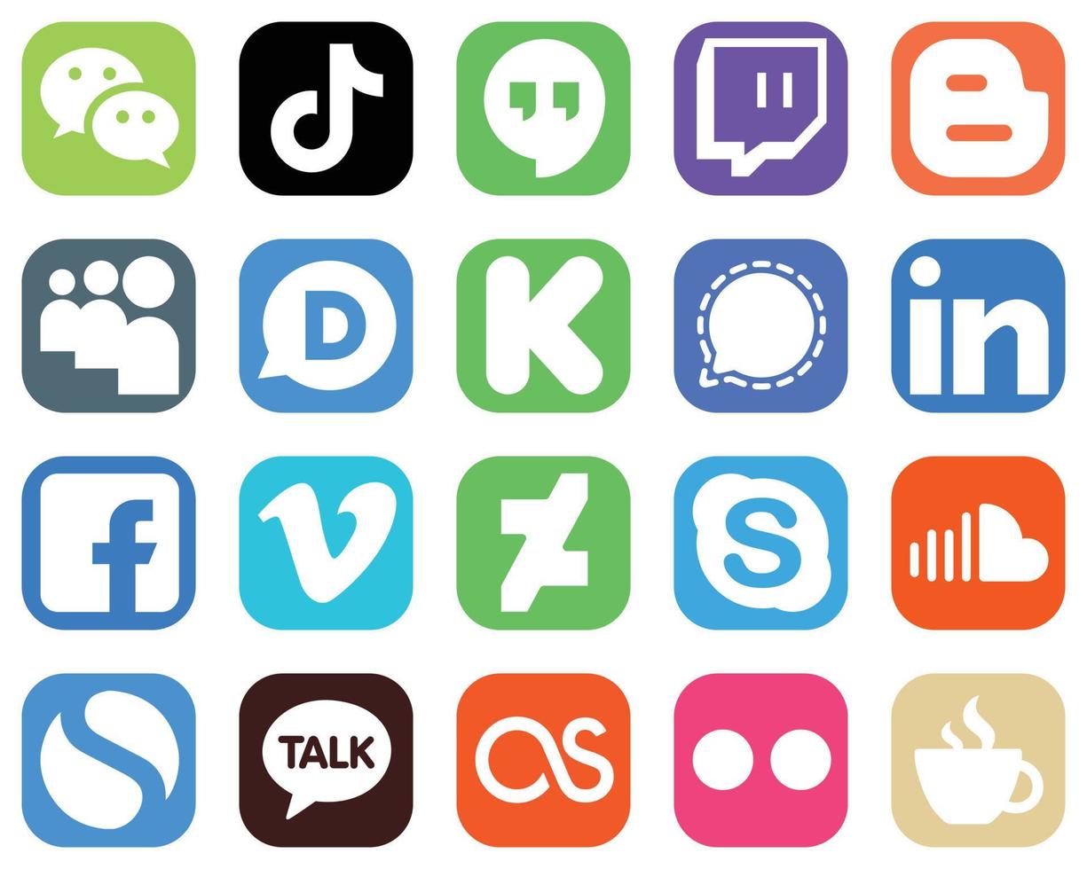 20 Professional Social Media Icons such as signal. twitch. funding and disqus icons. Gradient Icon Bundle vector