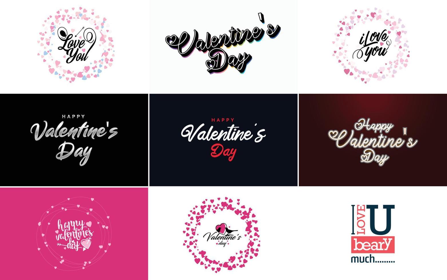 Happy Valentine's Day typography poster with handwritten calligraphy text. isolated on white background vector illustration