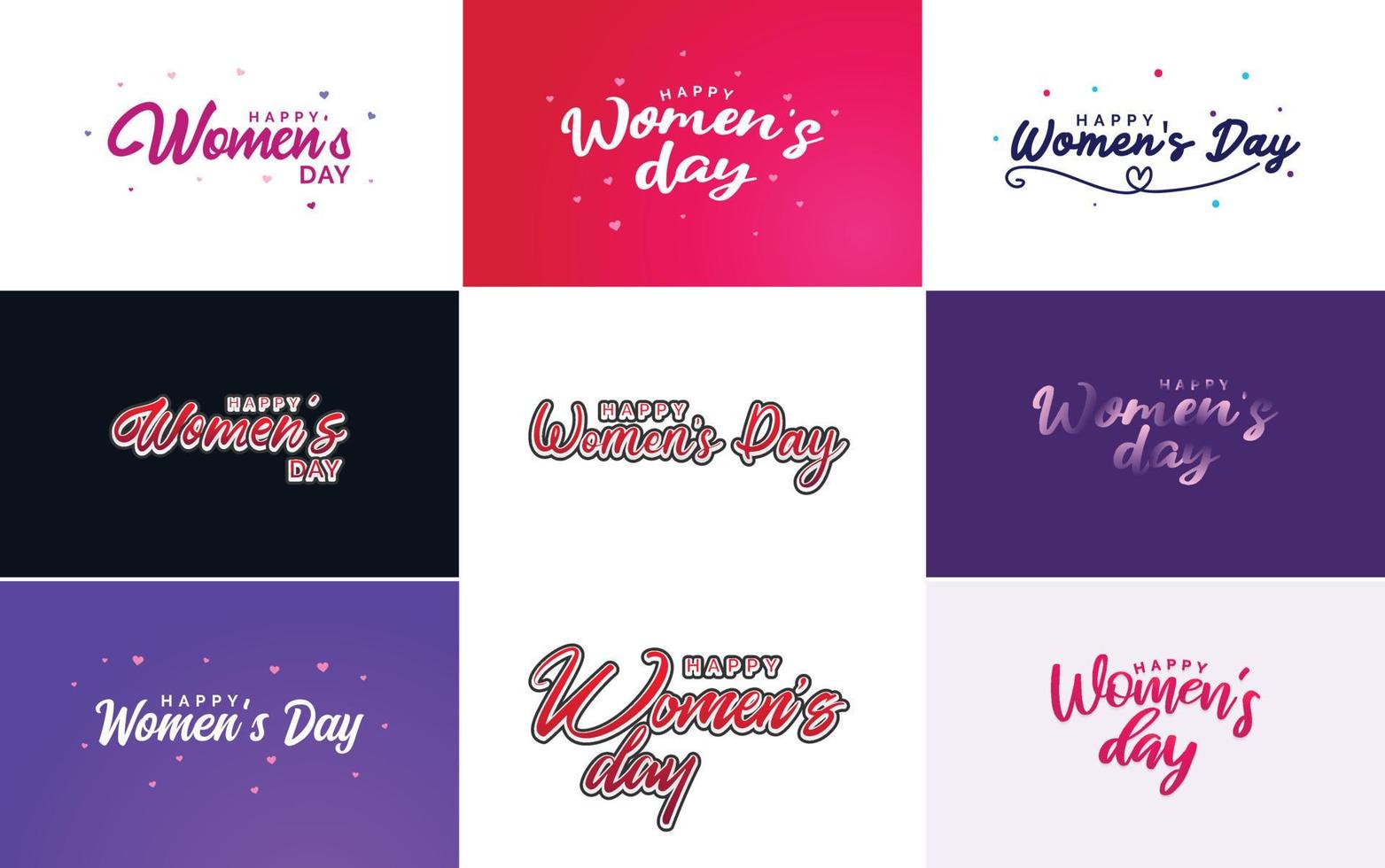 Happy Women's Day design set vector