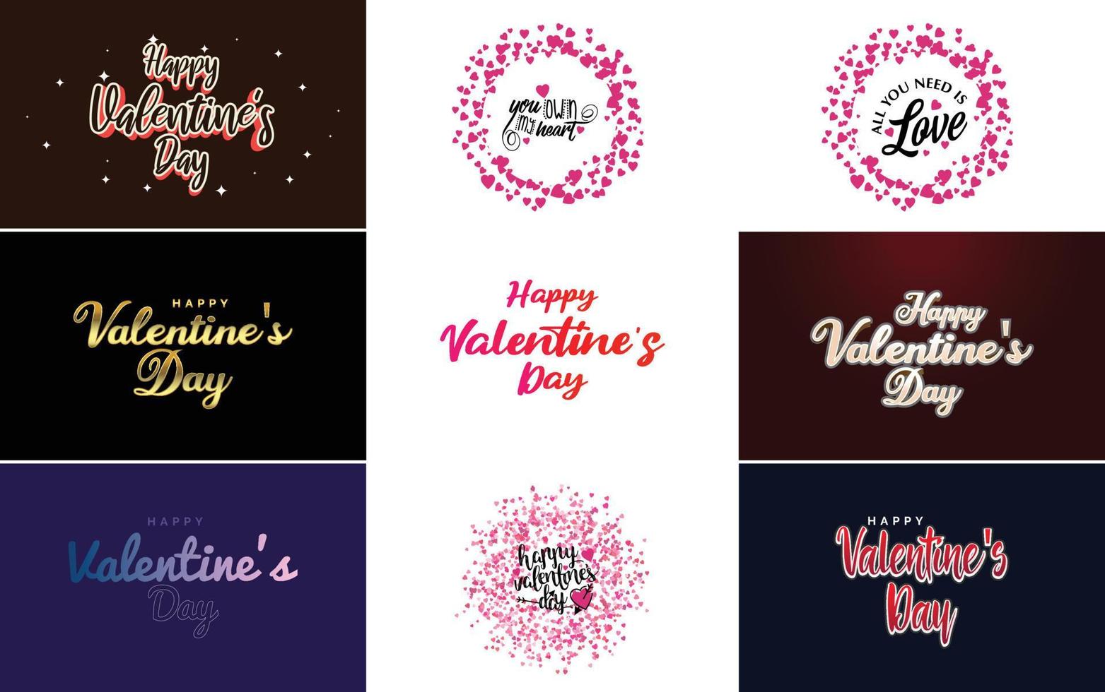 Valentine's holiday lettering for greeting card vector