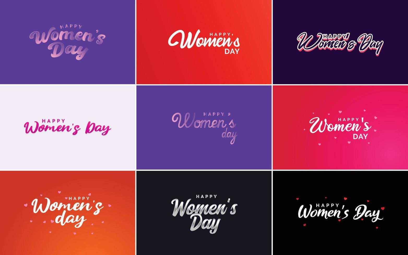 International Women's Day lettering with a love shape. suitable for use in cards. invitations. banners. posters. postcards. stickers. and social media posts vector