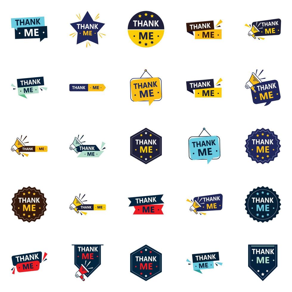 25 Dynamic Thank Me Banners to Show Your Appreciation vector
