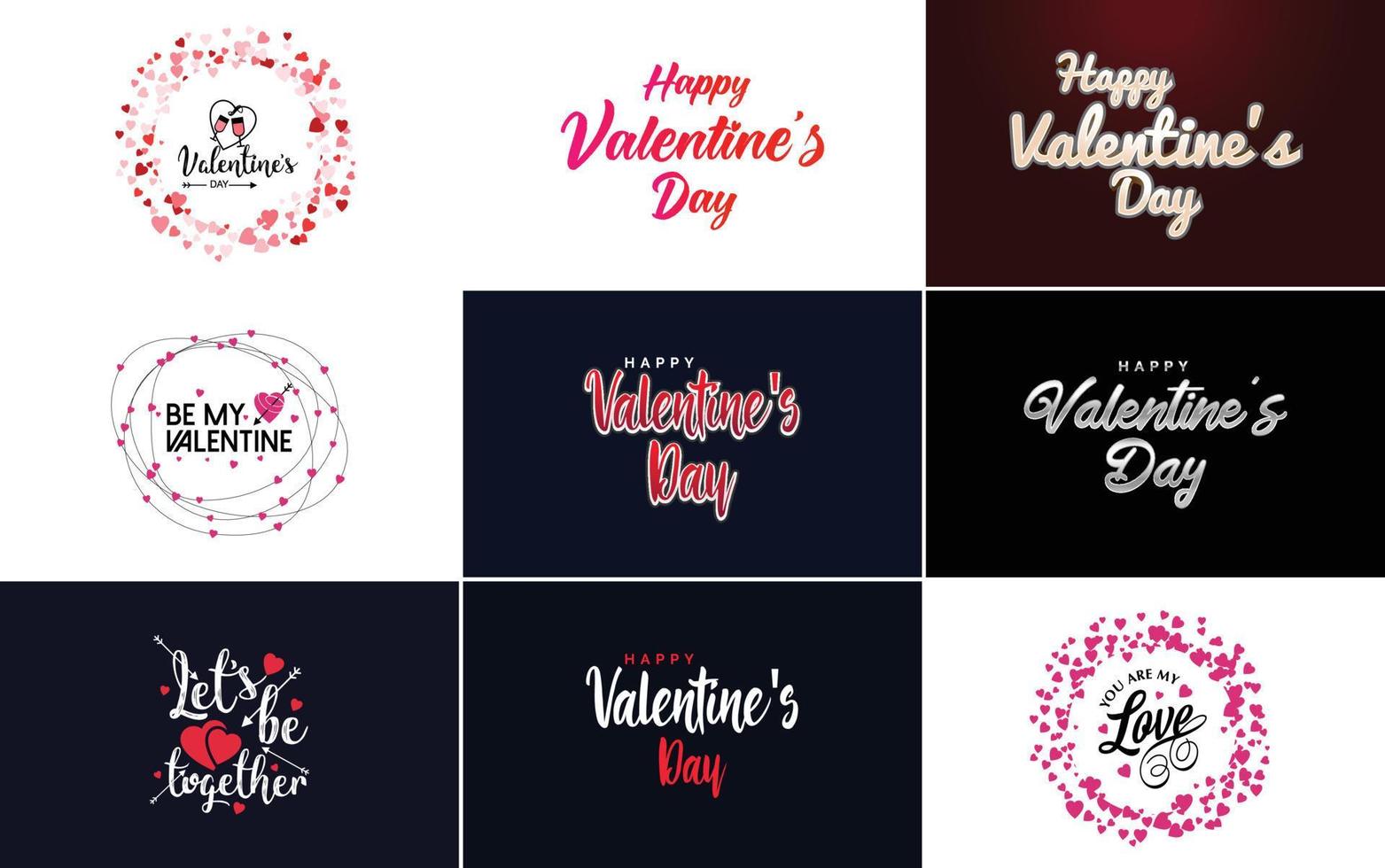 Happy Valentine's Day typography poster with handwritten calligraphy text. isolated on white background vector illustration