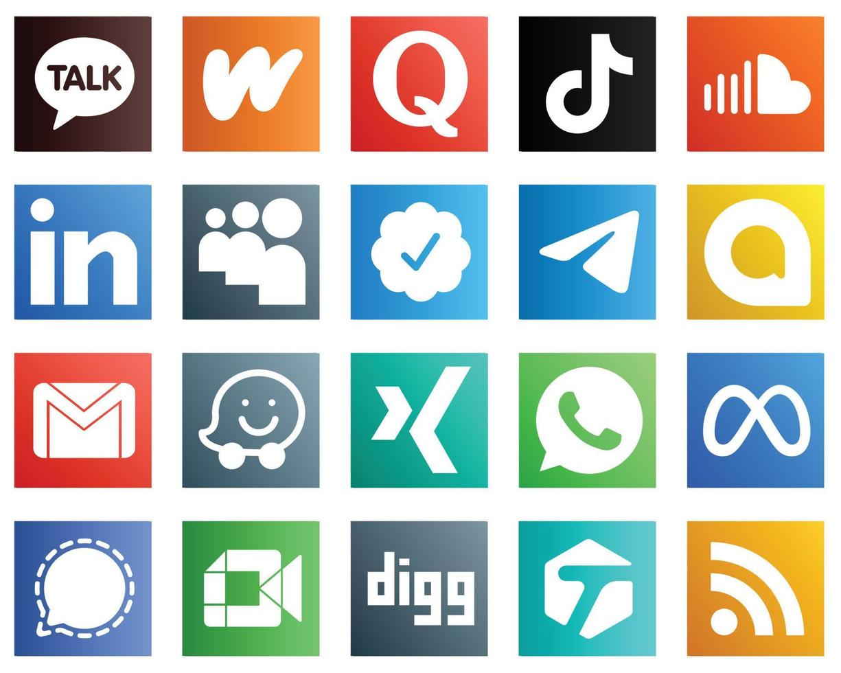 All in One Social Media Icon Set 20 icons such as telegram. myspace. china. professional and music icons. High definition and unique vector