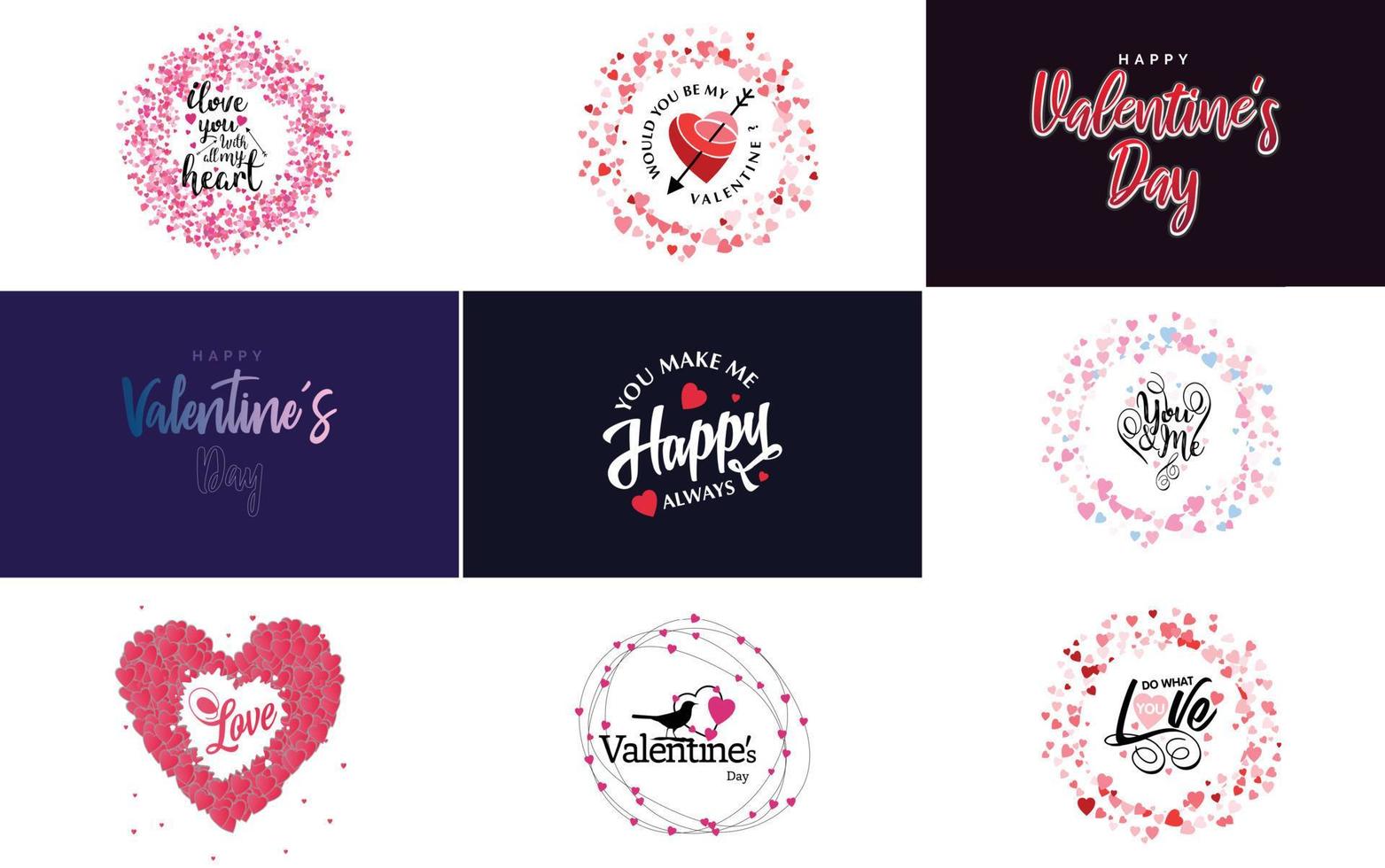 Valentine lettering with a heart design. Suitable for use in Valentine's Day cards and invitations vector