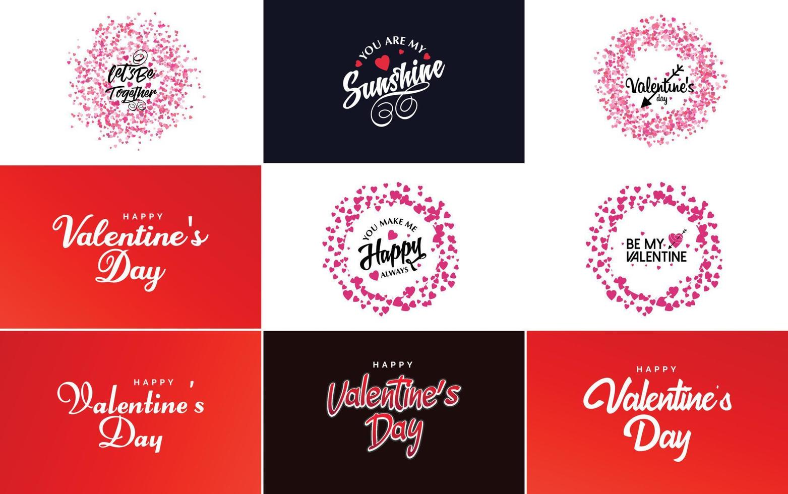 Valentine's lettering and calligraphy with a cute heart theme. Valentine's Day template or background suitable for use in Love and Valentine's Day concepts vector