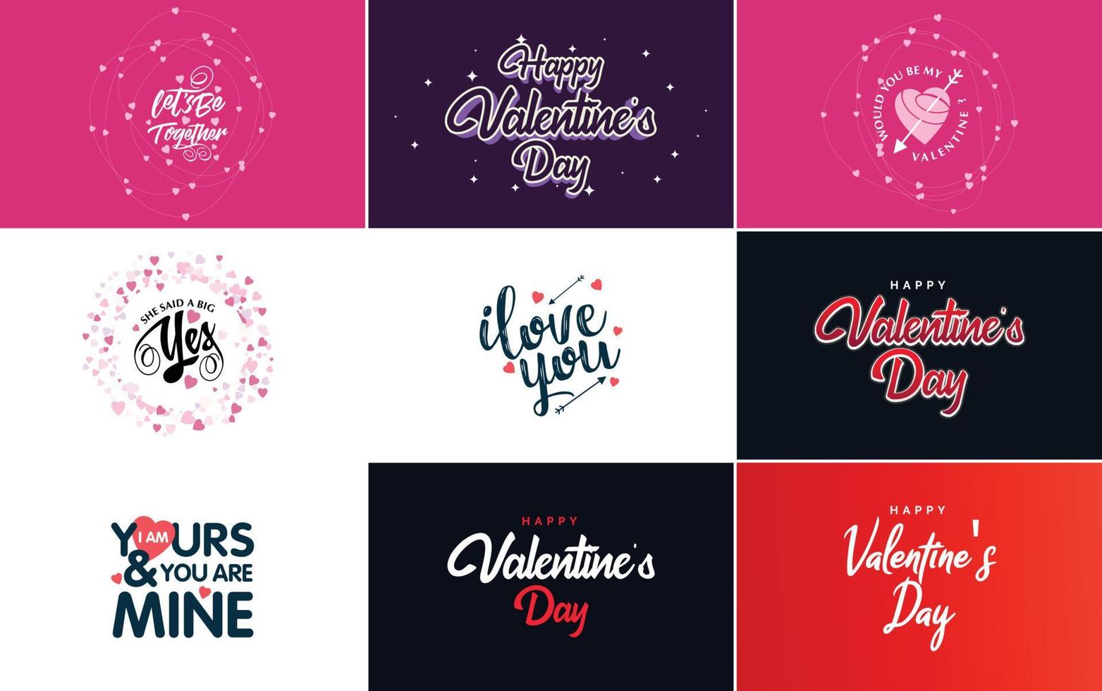 Happy Valentine's Day greeting card template with a heart theme vector