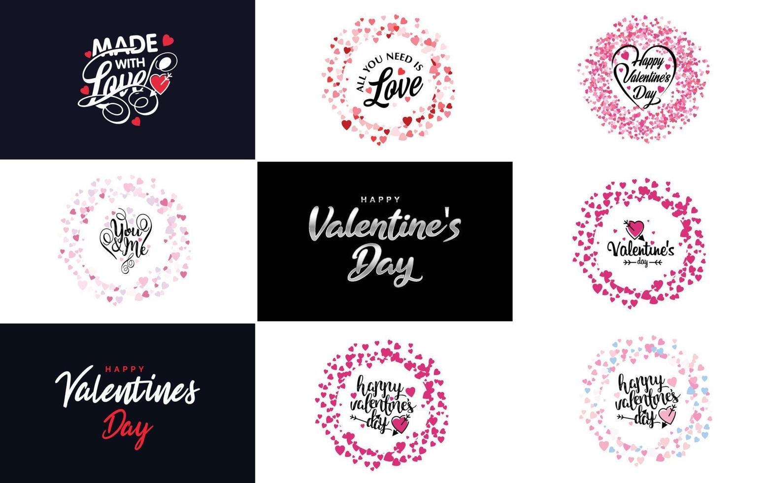 Valentine's word art design with a heart-shaped theme vector