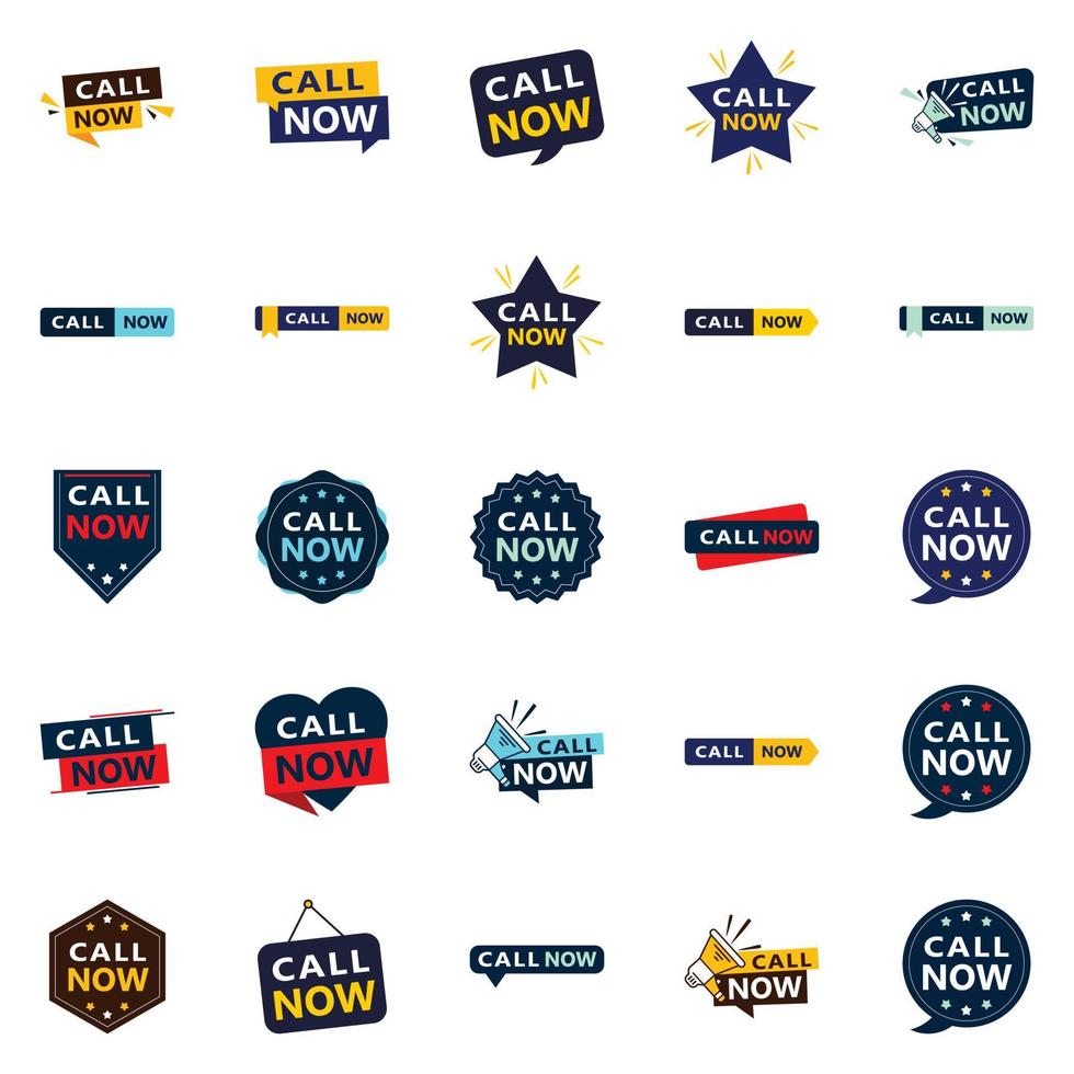 25 Innovative Typographic Banners for a contemporary call now promotion vector