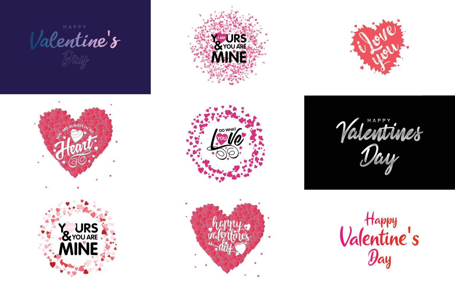 Valentine's lettering and calligraphy with a cute heart theme. Valentine's Day template or background suitable for use in Love and Valentine's Day concepts vector