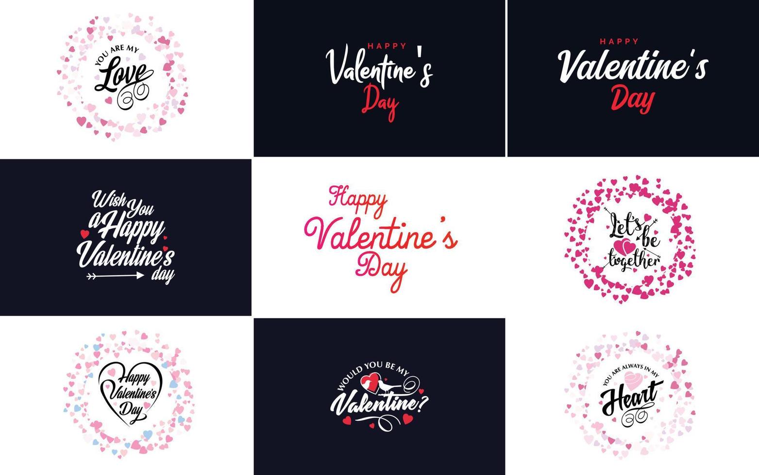 Happy Valentine's Day typography poster with handwritten calligraphy text. isolated on white background vector