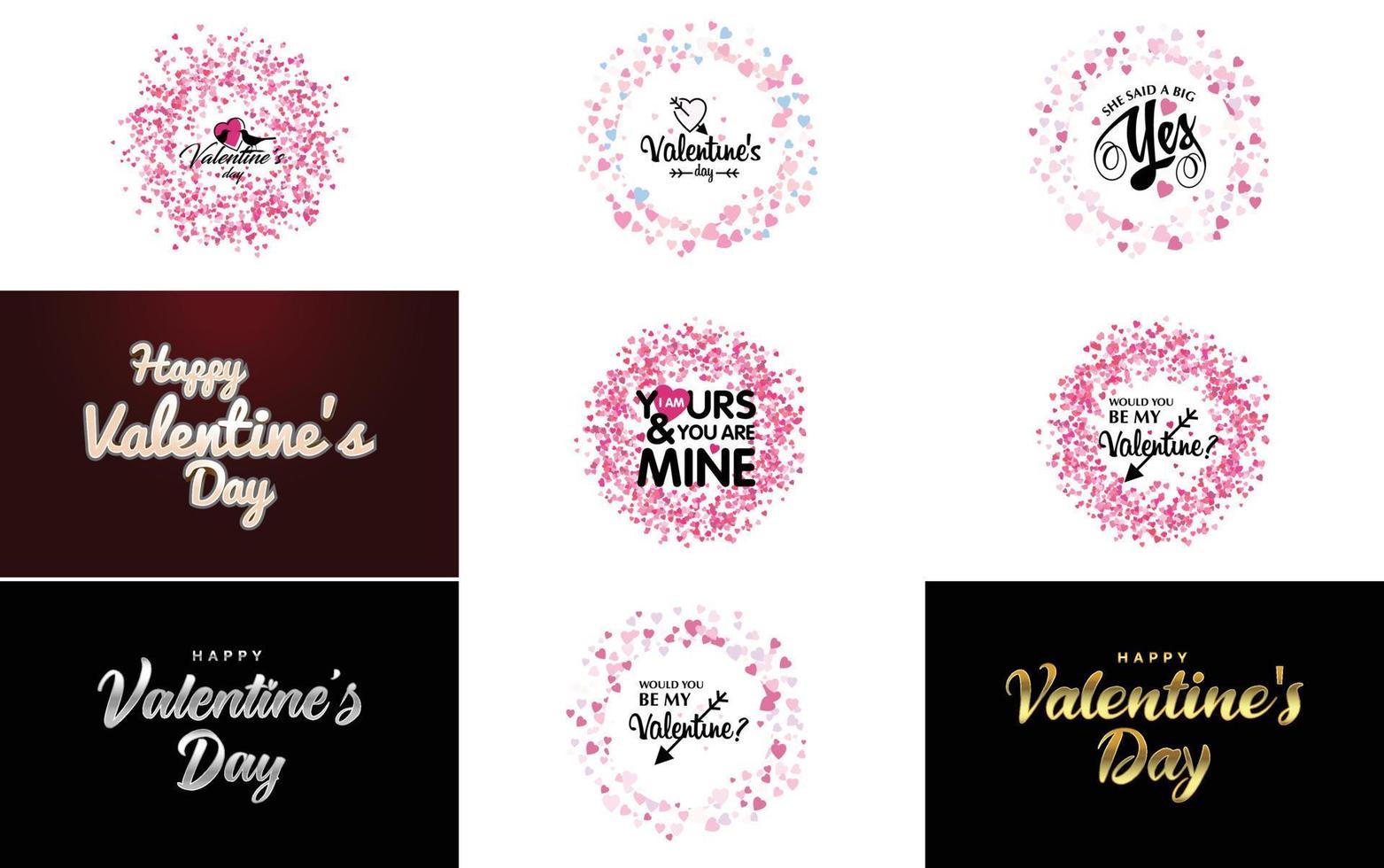 Valentine's hand-drawn lettering with a heart design. Suitable for use as a Valentine's Day greeting or in romantic designs vector