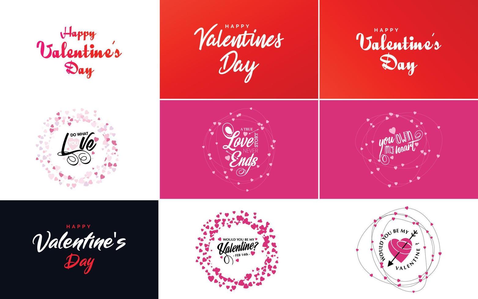 Happy Valentine's Day typography poster with handwritten calligraphy text. isolated on white background vector