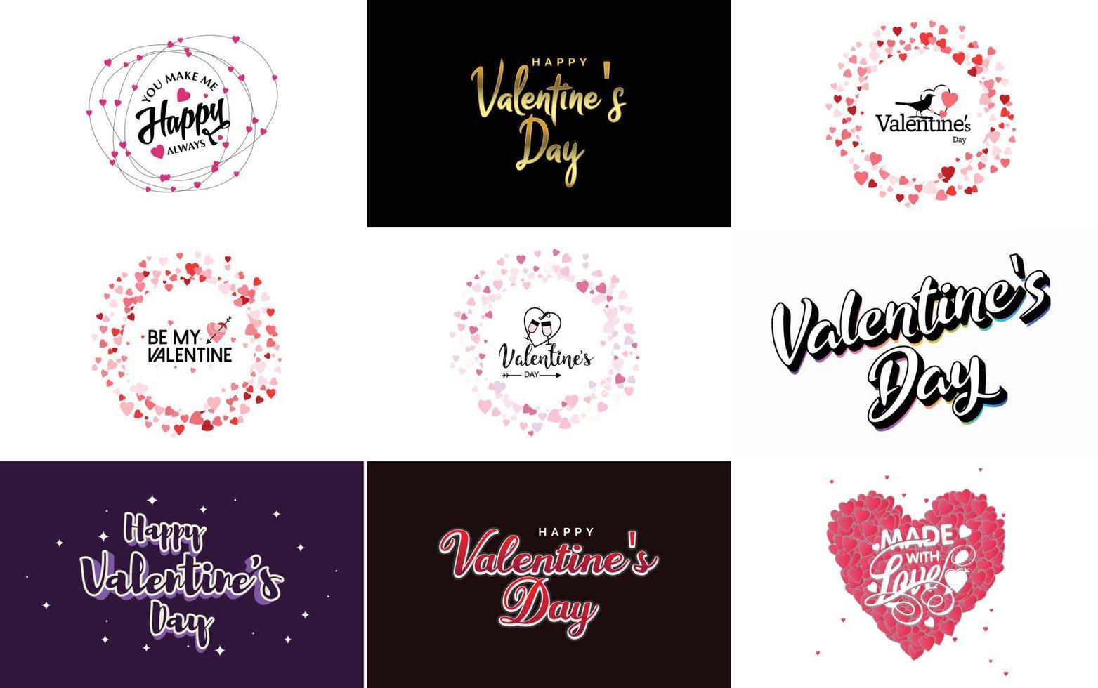 plantilla de banner de feliz día de san valentín con un tema romántico y un esquema de color rojo vector