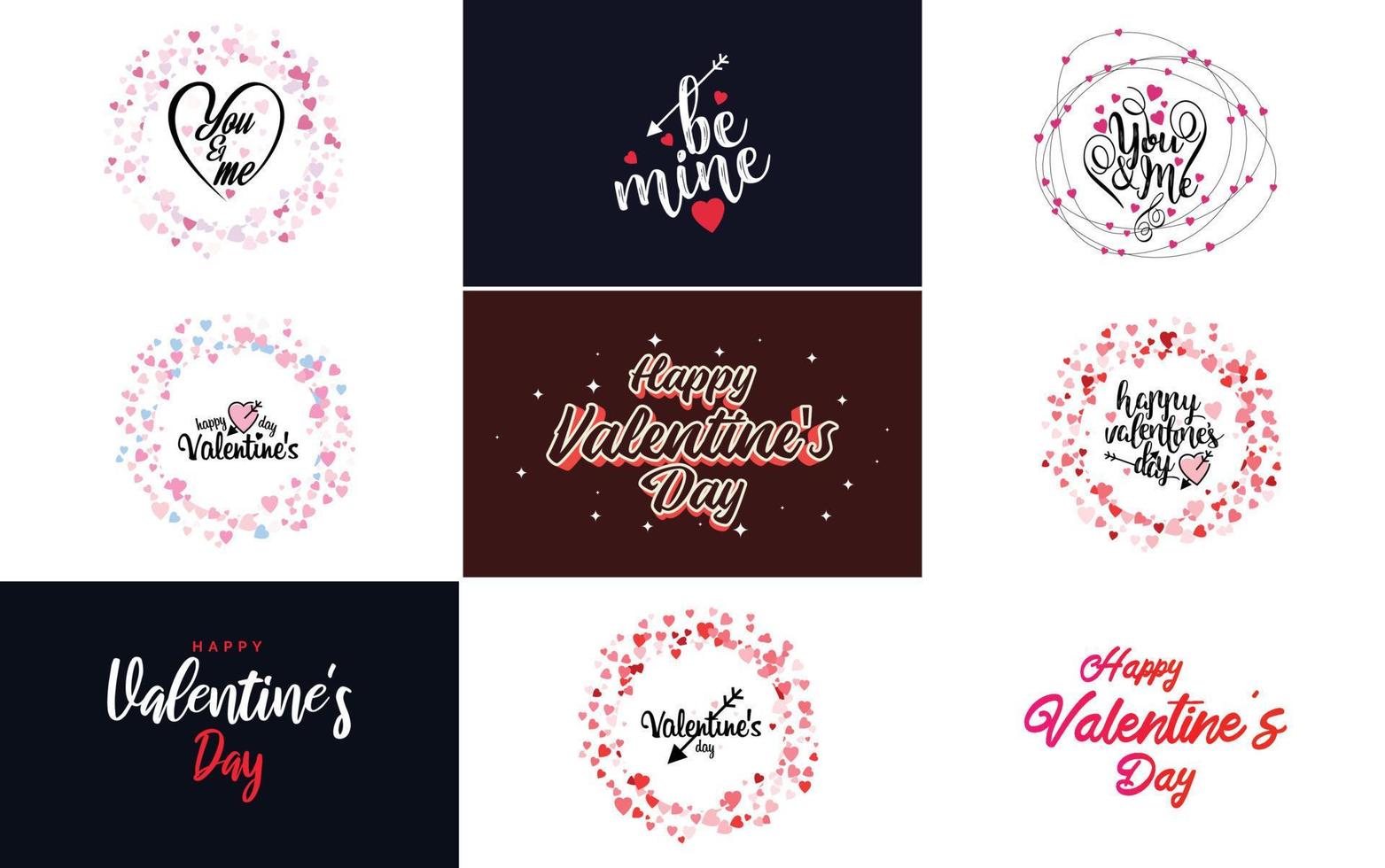 plantilla de banner de feliz día de san valentín con un tema romántico y un esquema de color rojo vector