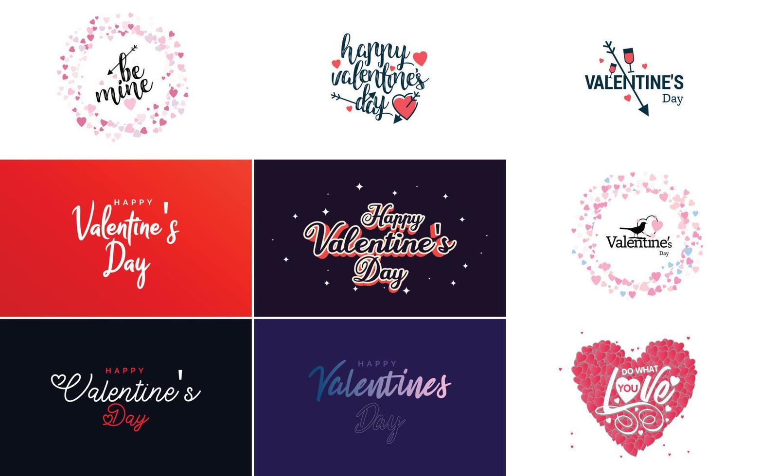 Happy Valentine's Day greeting card template with a romantic theme vector