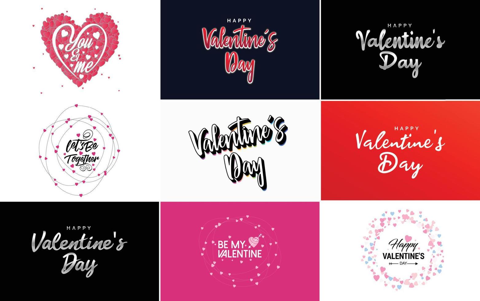 Happy Valentine's Day typography poster with handwritten calligraphy text. isolated on white background vector