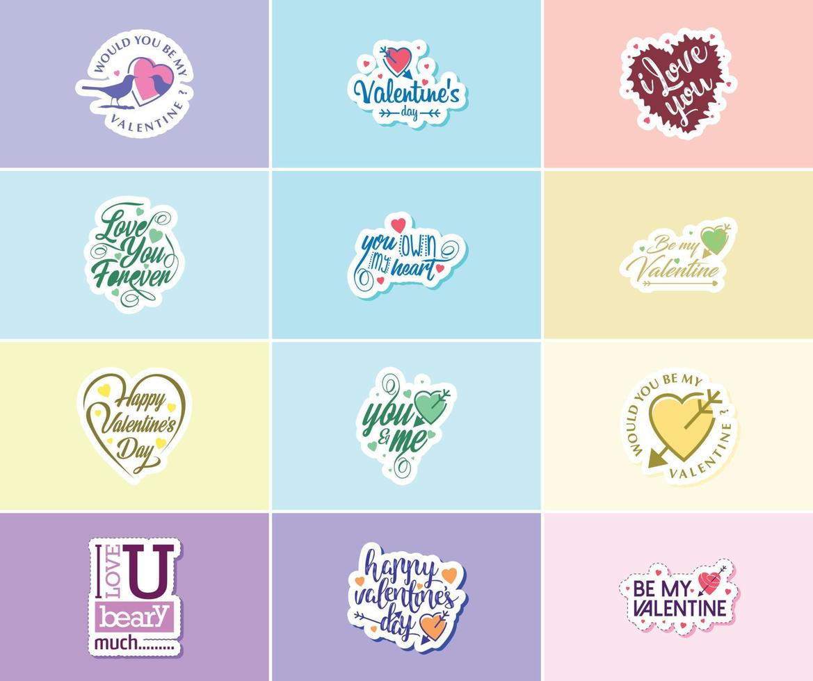 Celebrating the Power of Love on Valentine's Day Stickers vector