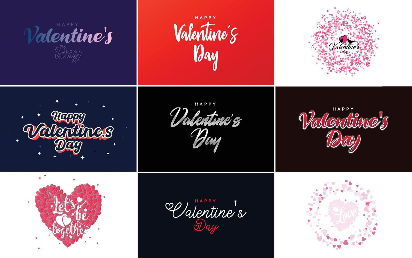 Happy Valentine's Day typography poster with handwritten calligraphy text. isolated on white background vector