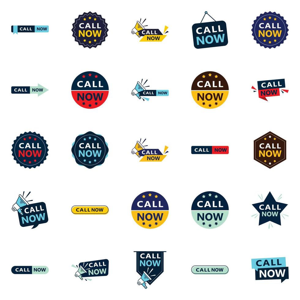Don't hesitate 25 Eye catching Typographic Banners for calling vector