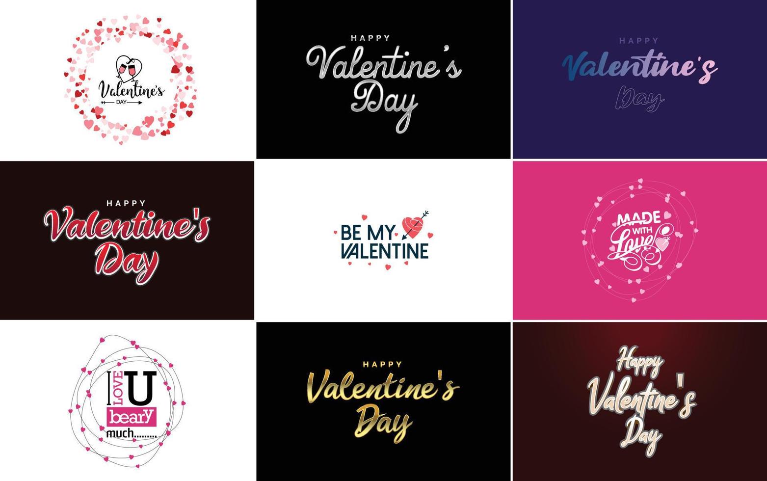 Valentine's word art design with a heart-shaped theme vector