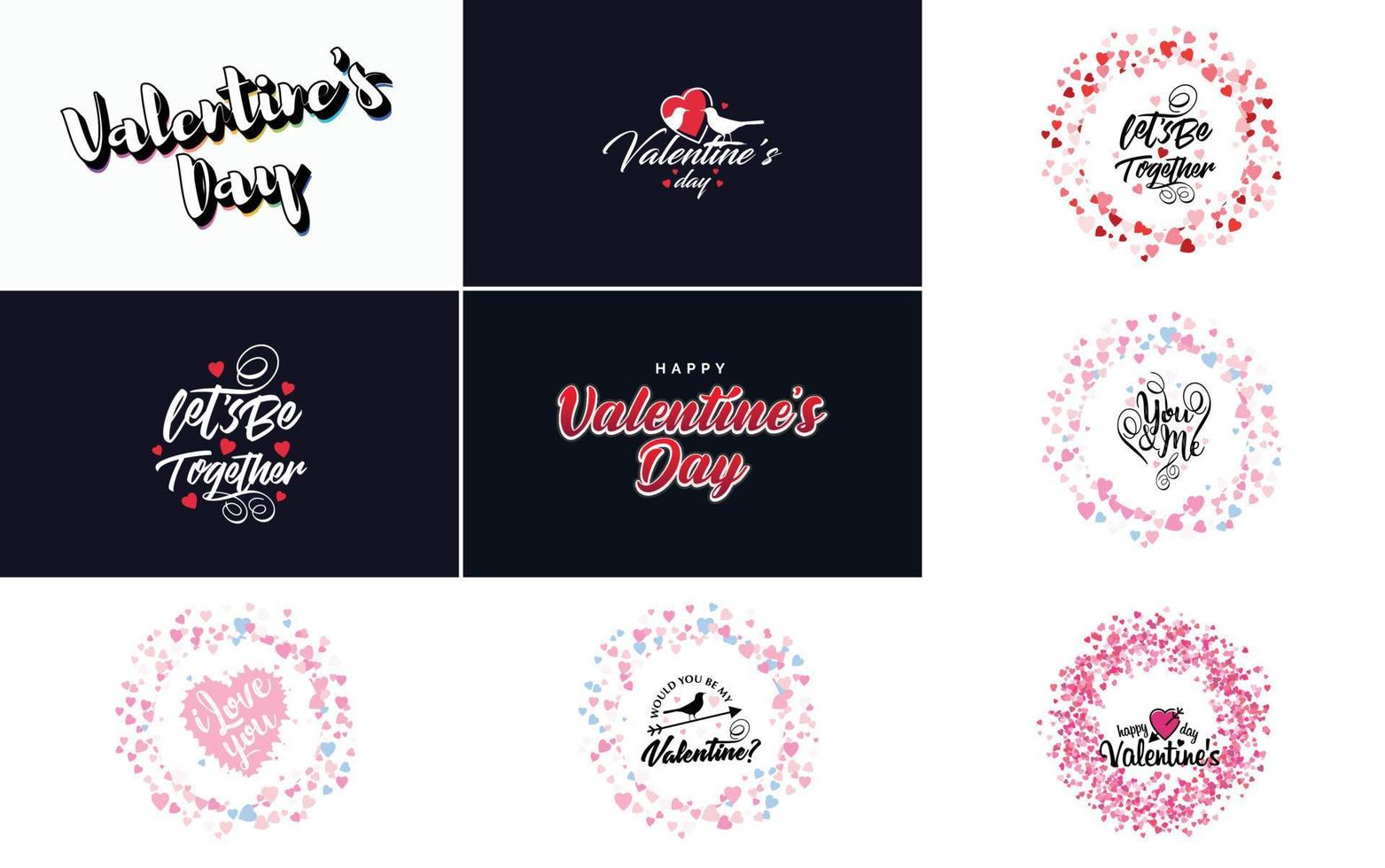 Happy Valentine's Day typography poster with handwritten calligraphy text. isolated on white background vector illustration