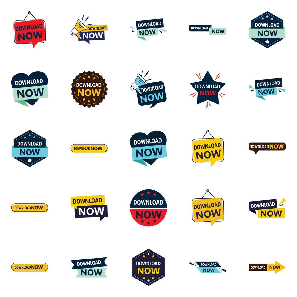 descarga personalizable ahora sign pack 25 diseños vector