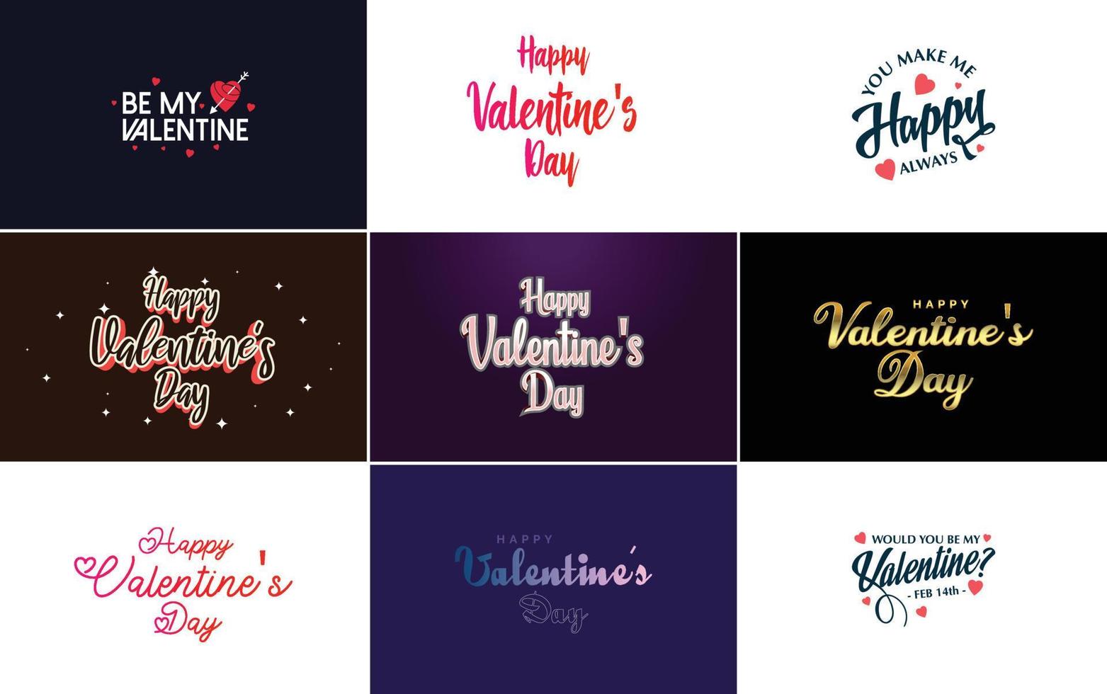Love and Valentine's word art design with hearts vector