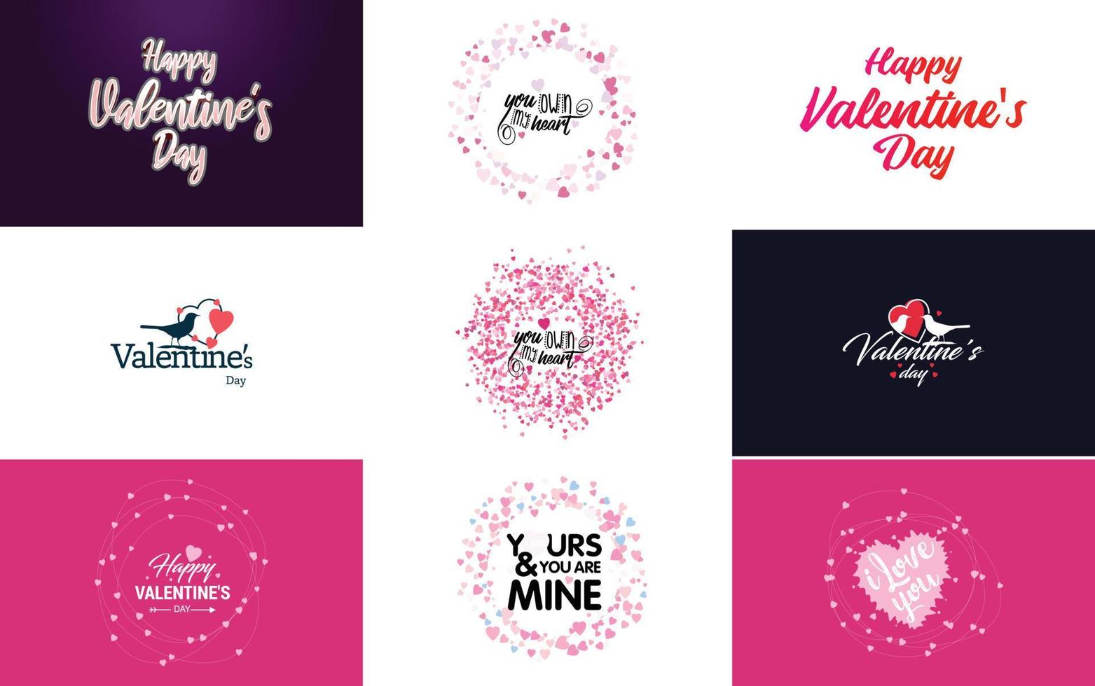 Happy Valentine's Day hand-drawn lettering vector illustration suitable for use in design of flyers. invitations. posters. brochures. and banners