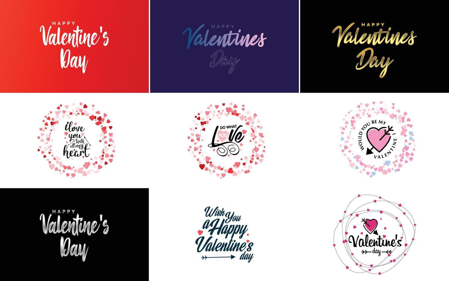 Happy Valentine's Day typography poster with handwritten calligraphy text. isolated on white background vector illustration