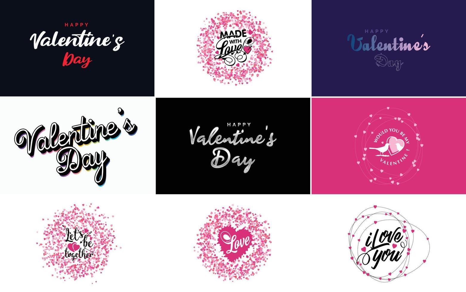 Happy Valentine's Day greeting card template with a romantic theme vector