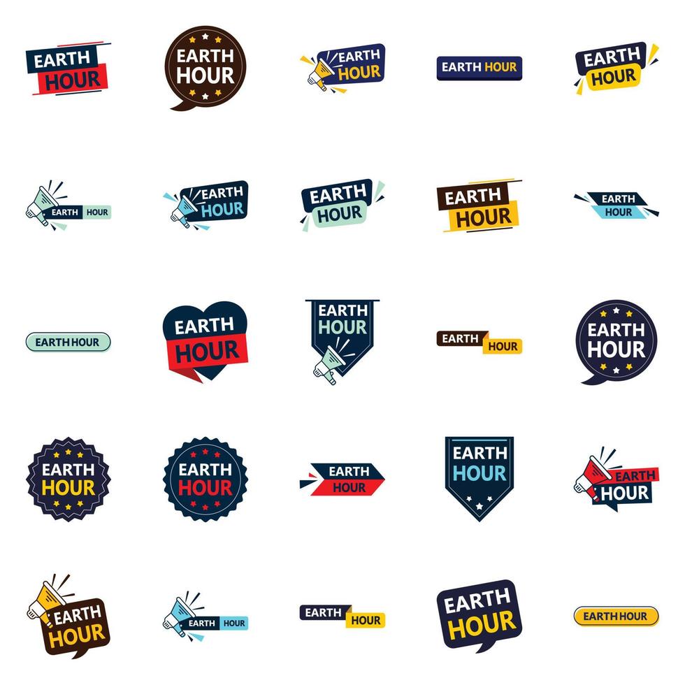 Earth Hour Vector Pack 25 High Quality Banners for Eco Friendly Advertising