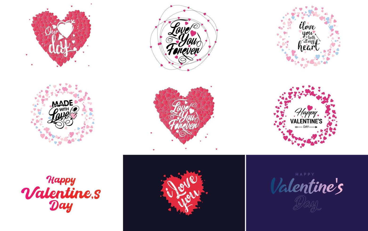 Valentine's holiday lettering set for greeting card vector