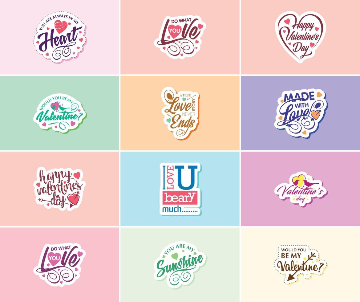 Celebrating the Power of Love on Valentine's Day Stickers vector