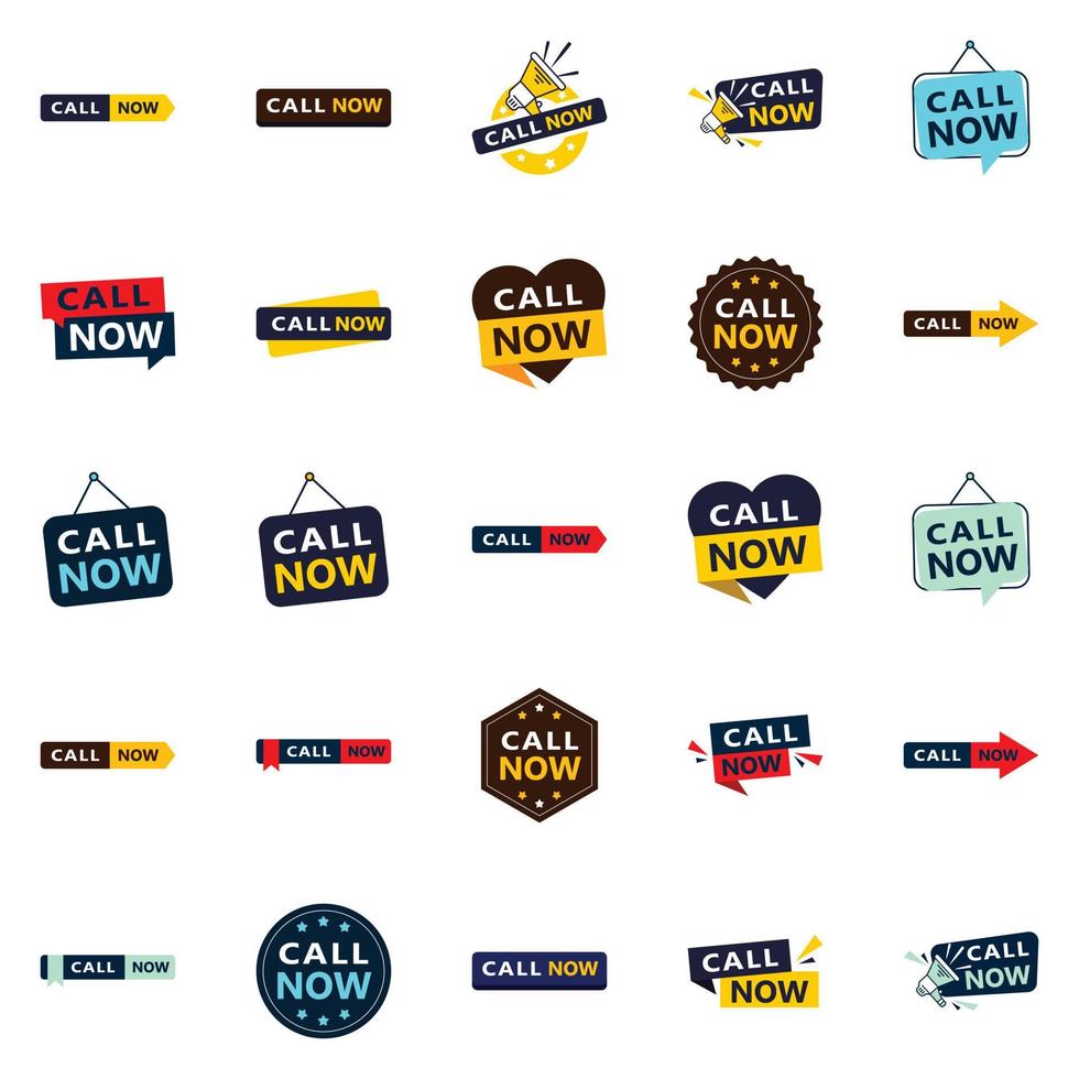 25 Versatile Typographic Banners for promoting calling in different contexts vector