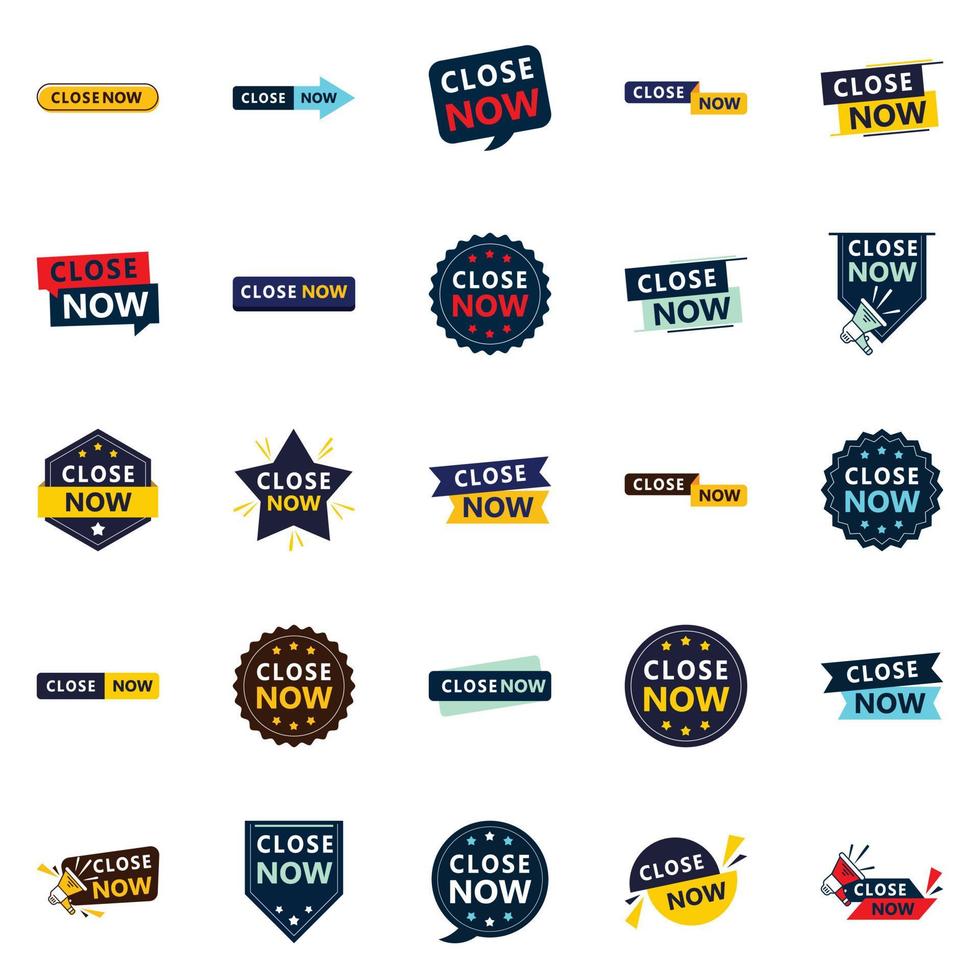 Hurry and Close Text Banners Pack of 25 vector
