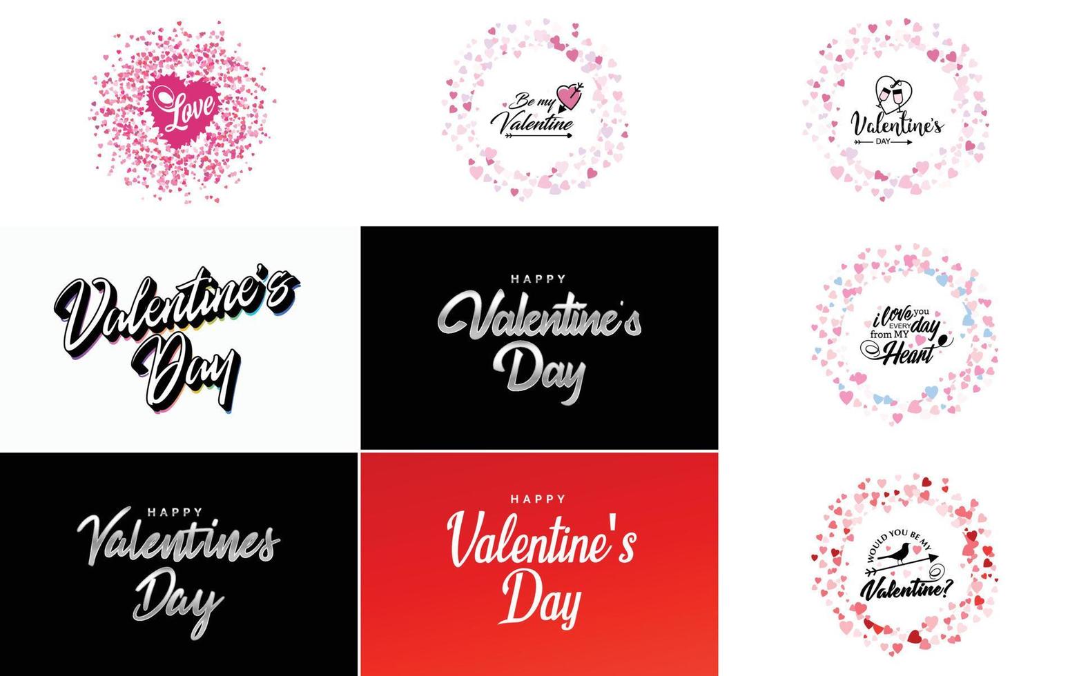 Happy Valentine's Day hand lettering calligraphy text and heart. isolated on white background vector illustration