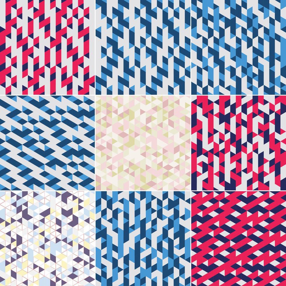 Colorful abstract geometric pattern design in isometric style vector illustration