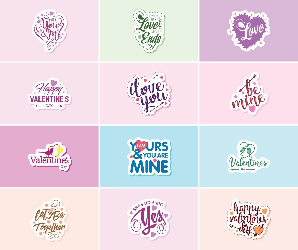 Valentine's Day Graphics Stickers to Show Your Love and Care vector