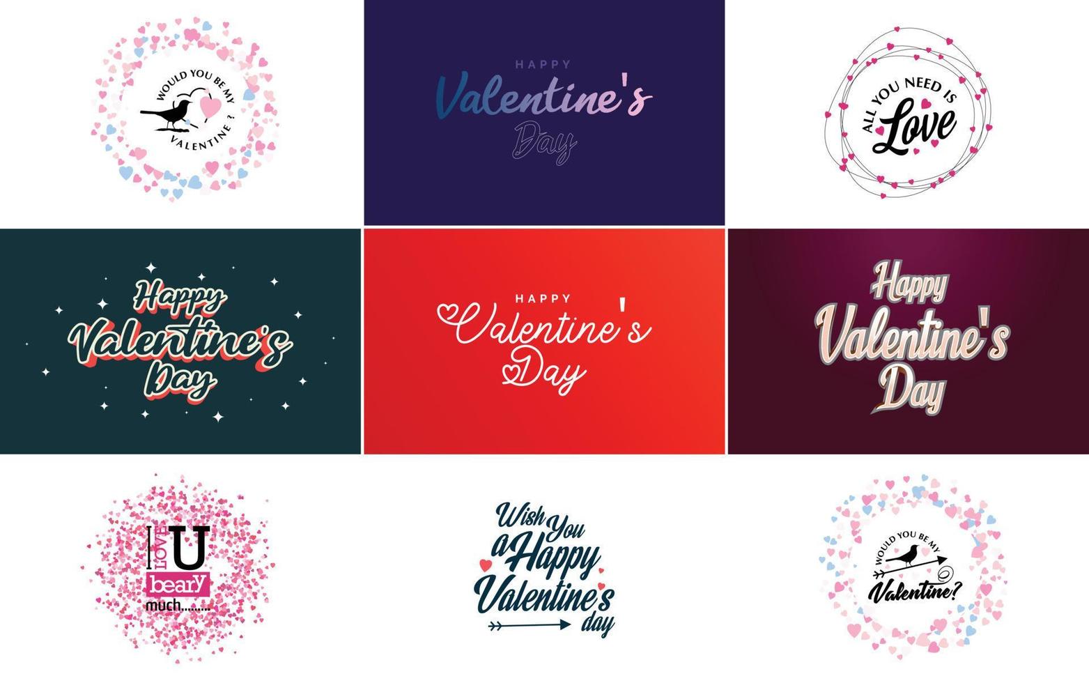 Love and Valentine's hand-drawn lettering with a heart design. Suitable for use as a Valentine's Day greeting or in romantic designs vector