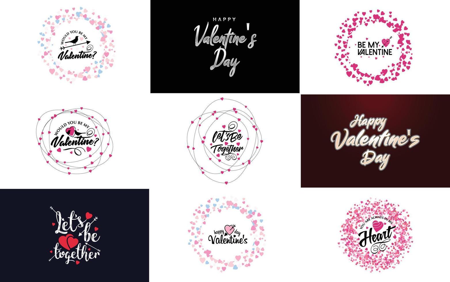 Happy Valentine's Day typography poster with handwritten calligraphy text. isolated on white background vector