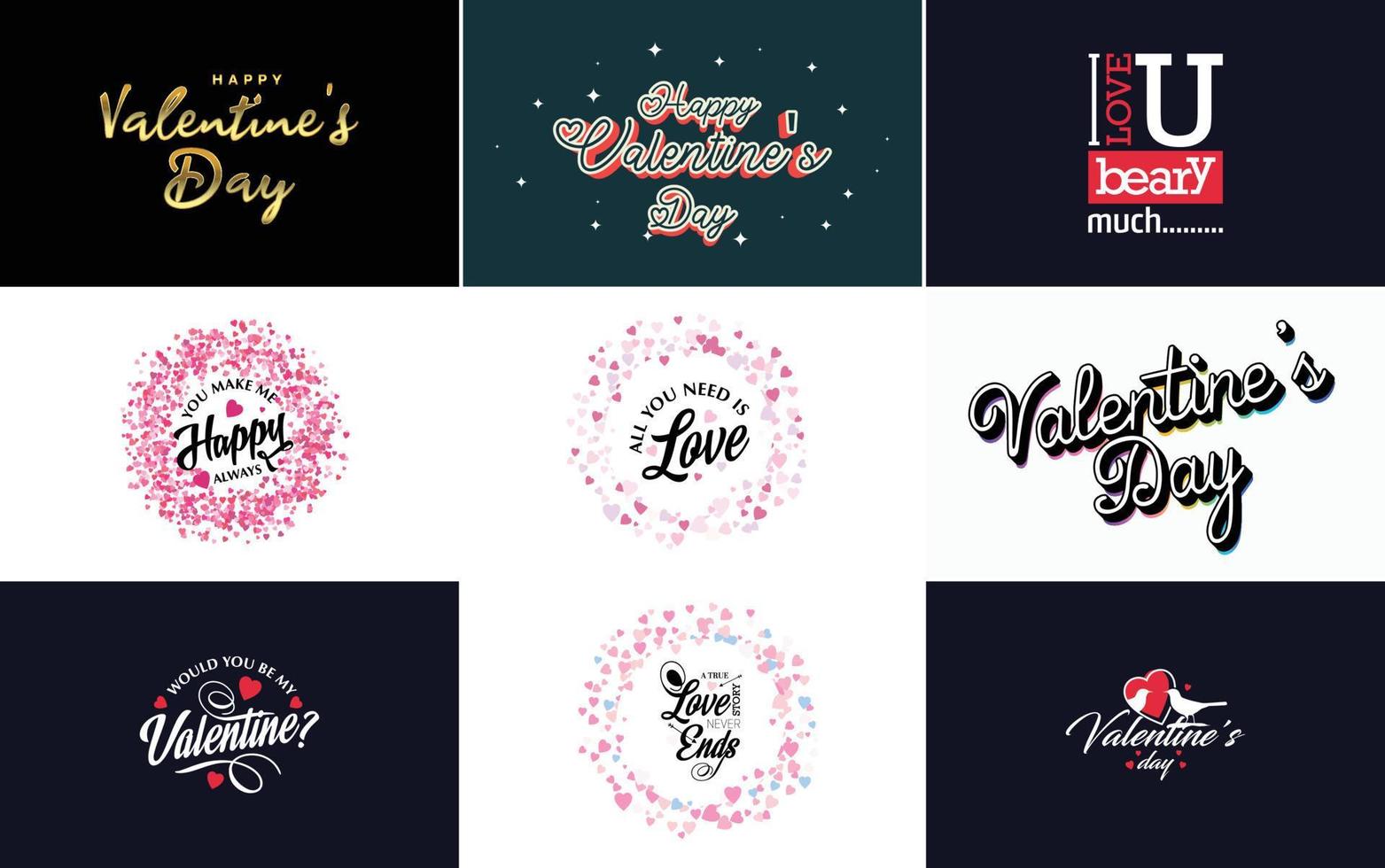 Happy Valentine's Day banner template with a romantic theme and a red color scheme vector