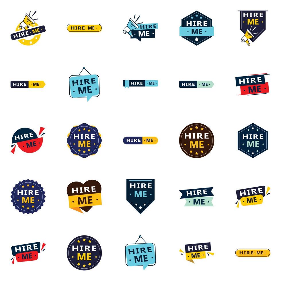 25 Professional Hire Me Banners to Get You Noticed vector