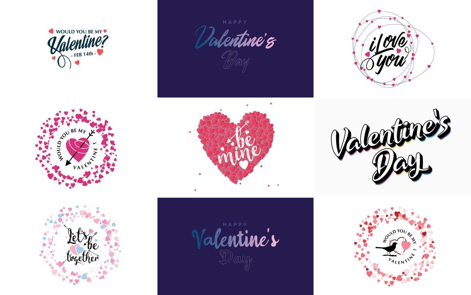 feliz día de san valentín ilustración vectorial de letras dibujadas a mano adecuada para su uso en el diseño de volantes. invitaciones carteles folletos y pancartas vector